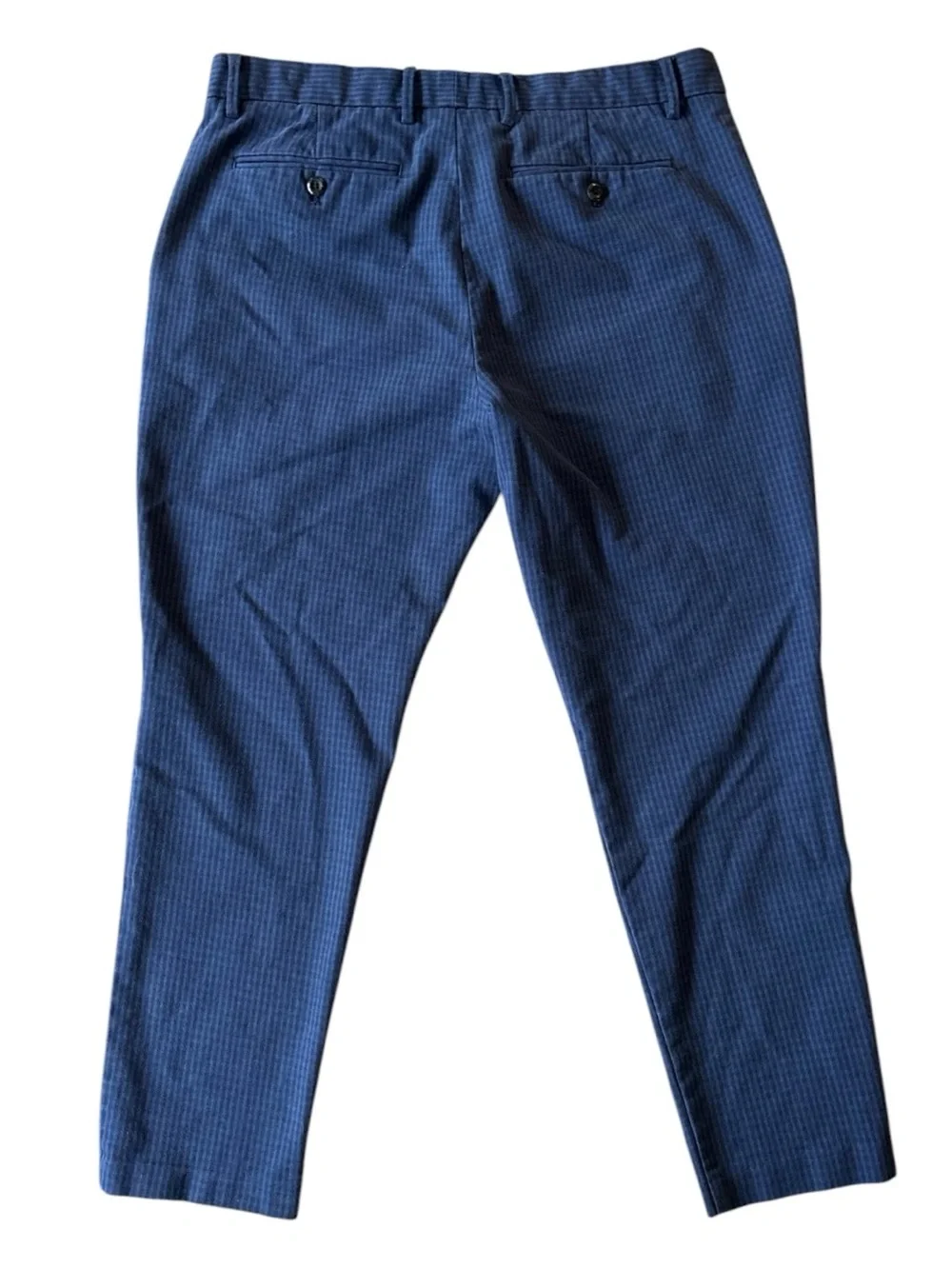 Banana Republic Slim-Tapered Blue Herringbone Cotton Blend Stretch Pants 34 X 30